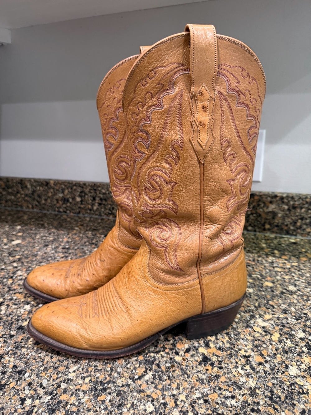 Mens lucchese 2000Leather Western Cowboy Boots 9.5D ostrich
